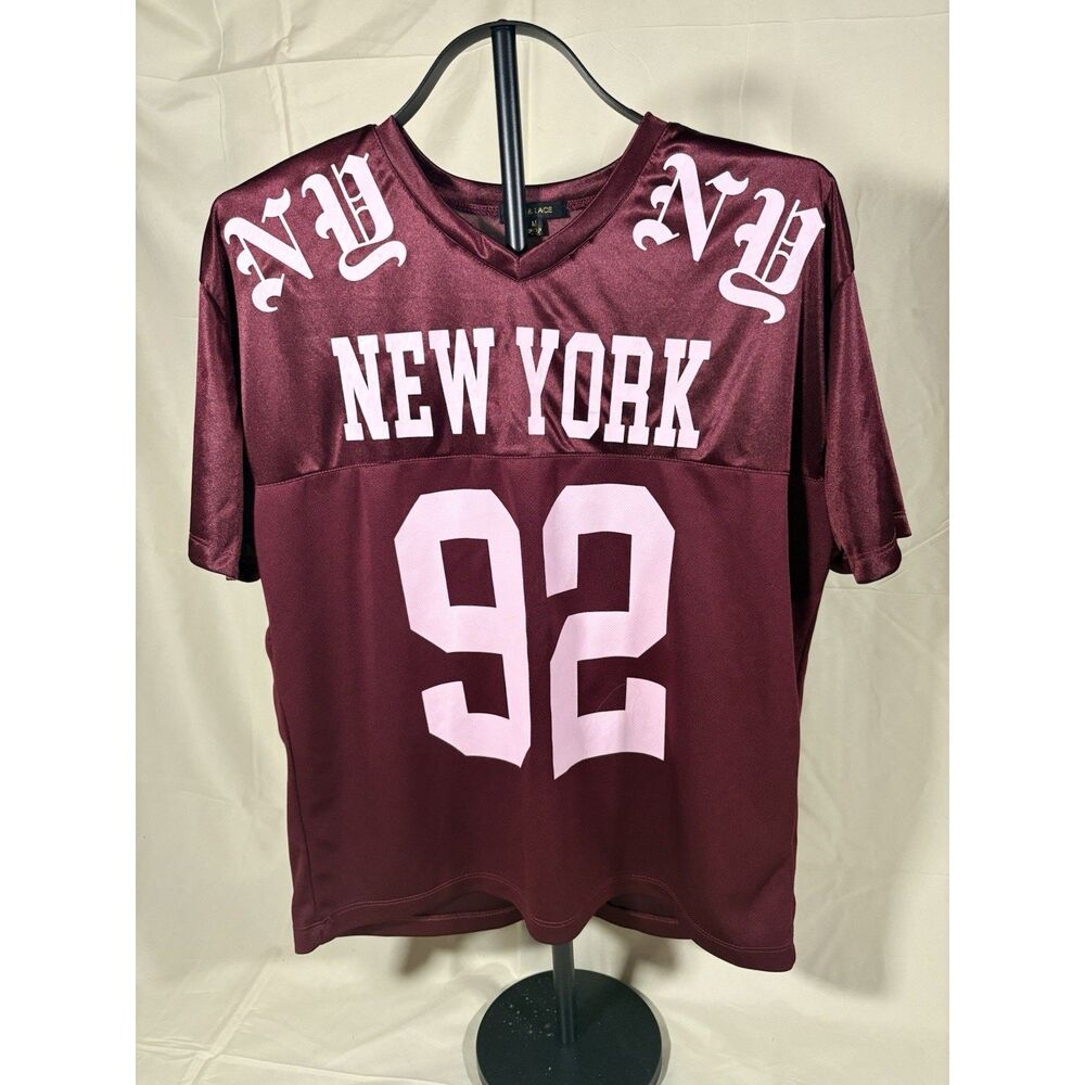 Ruby & Lace Women’s Size M Burgundy V-Neck Lightweight Jersey New York 92 Tee